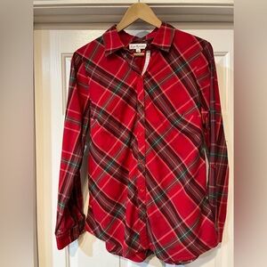 Kim Rogers Royal Stewart Scottish Tartan Christmas Button Down 1990’s Shirt. S